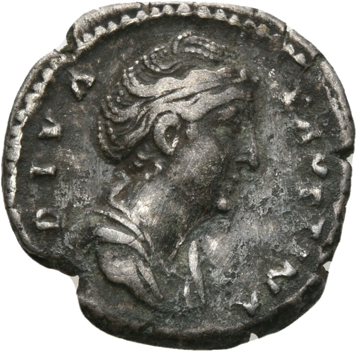 RIC III Antoninus Pius 370 Antoninus Pius obverse, Bust of Faustina the Elder, draped, right, hair elaborately waved in se...