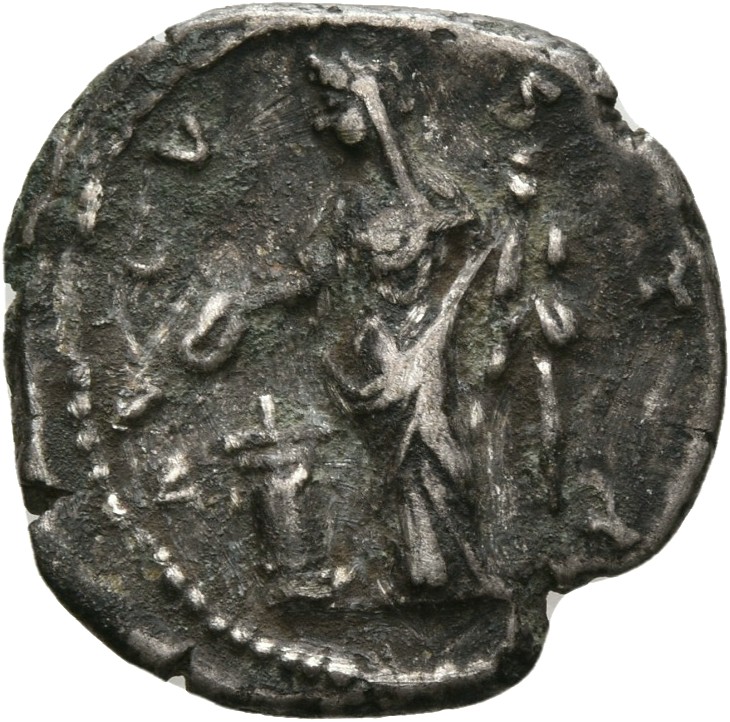 RIC III Antoninus Pius 370 Antoninus Pius reverse, Vesta, veiled, draped, standing left, with patera in right hand sacrifi...