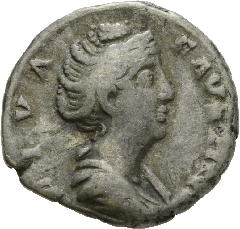 RIC III Antoninus Pius 373 Antoninus Pius obverse, Bust of Faustina the Elder, draped, right, hair elaborately waved in se...