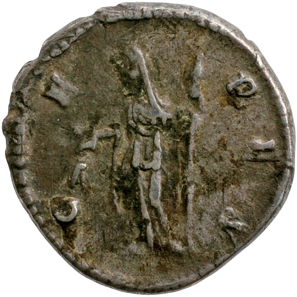 RIC III Antoninus Pius 378a (denarius) Antoninus Pius reverse, Ceres, veiled, draped, standing left, holding two corn-ears...