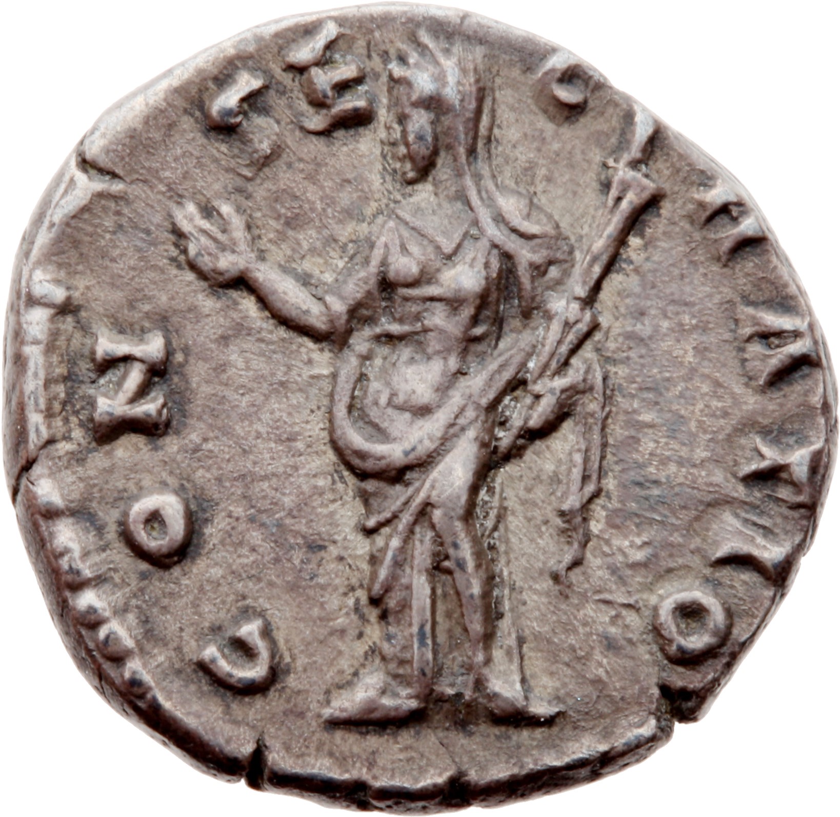 RIC III Antoninus Pius 382B Antoninus Pius reverse, Ceres, veiled, draped, standing left, raising right hand and holding l...