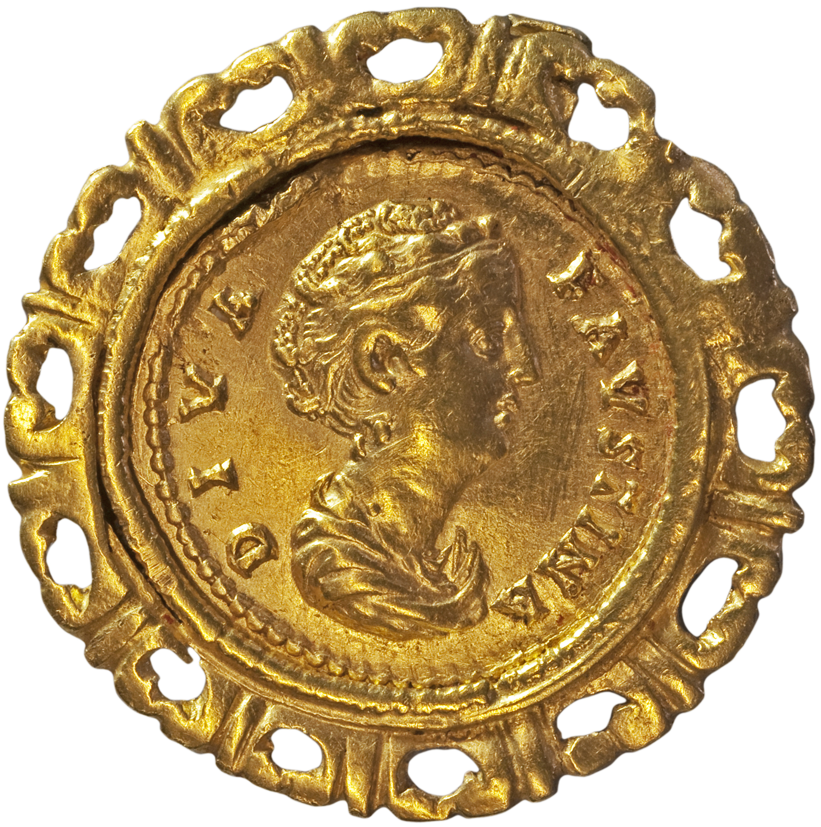 RIC III Antoninus Pius 384a (aureus) Antoninus Pius obverse, Bust of Faustina the Elder, draped, right, hair elaborately w...