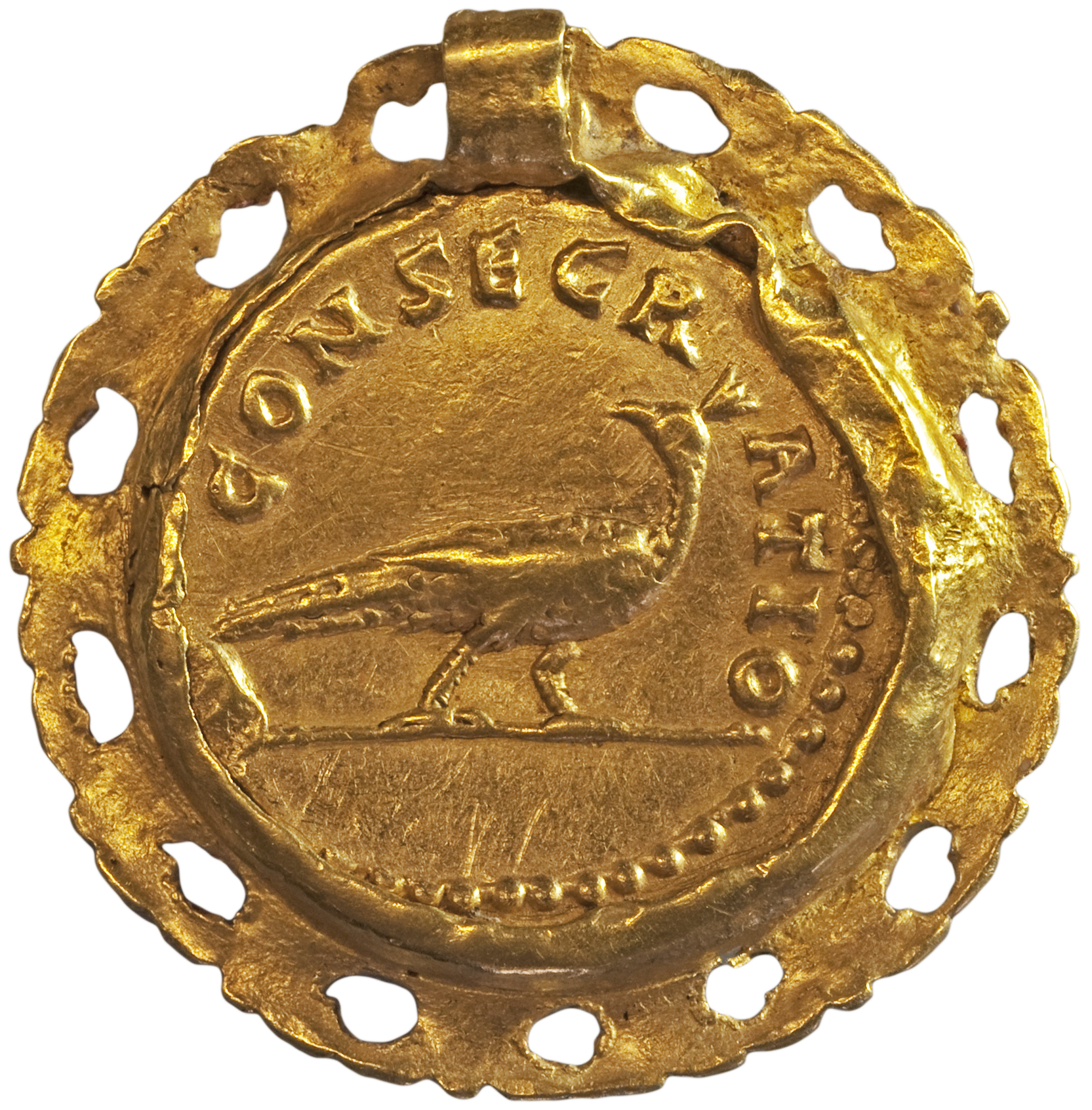 RIC III Antoninus Pius 384a (aureus) Antoninus Pius reverse, Peacock, walking right, head turned back left