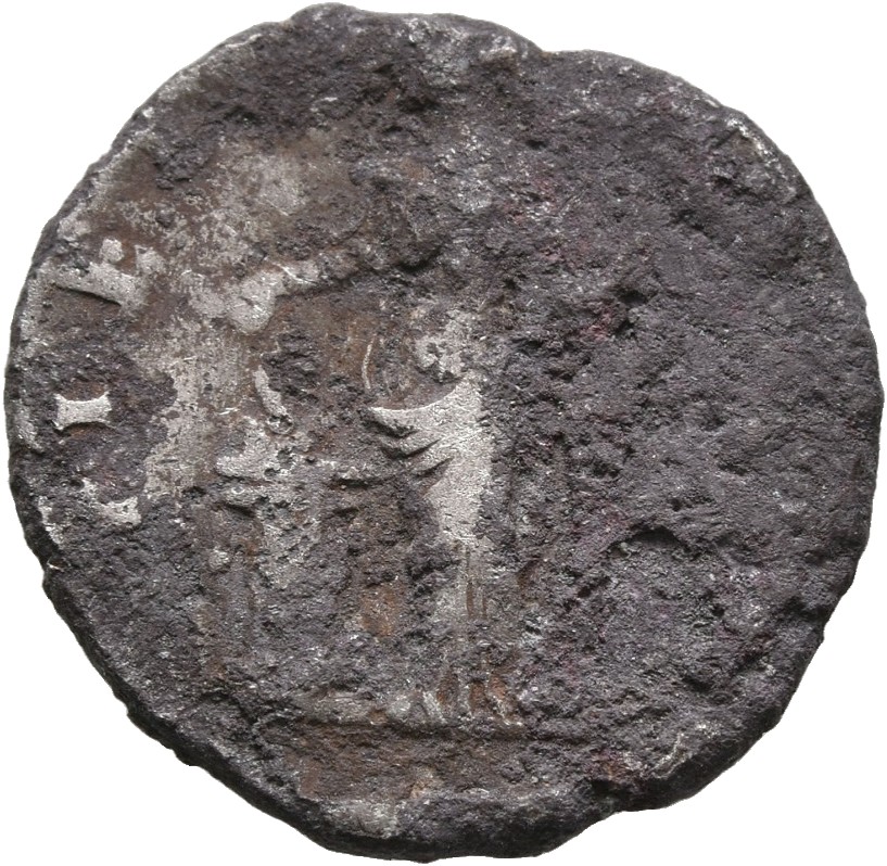 RIC III Antoninus Pius 394A (denarius) Antoninus Pius reverse, Pietas, veiled, draped, standing left, with right hand drop...