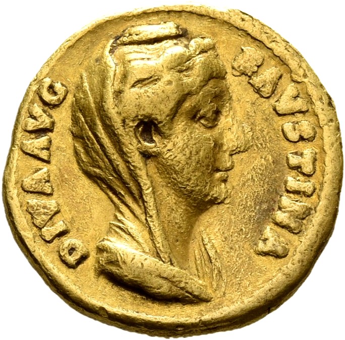 RIC III Antoninus Pius 394B Antoninus Pius obverse, Bust of Faustina the Elder, veiled, draped, right with hair elaboratel...
