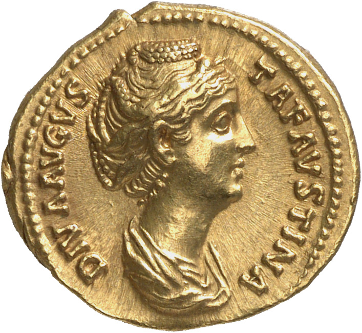 RIC III Antoninus Pius 395Aa Antoninus Pius obverse, Bust of Faustina the Elder, draped, right, hair elaborately waved in ...