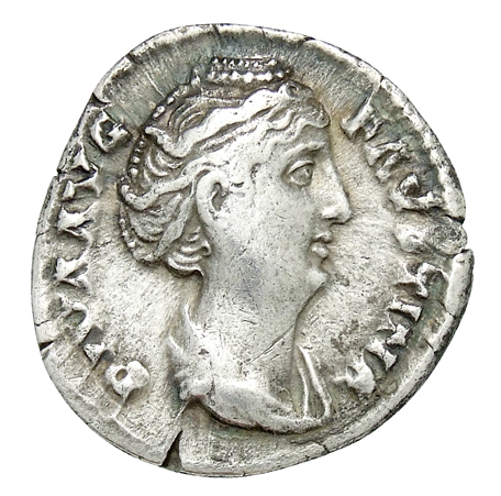 RIC III Antoninus Pius 399A Antoninus Pius obverse, Bust of Faustina the Elder, draped, right, hair elaborately waved in s...