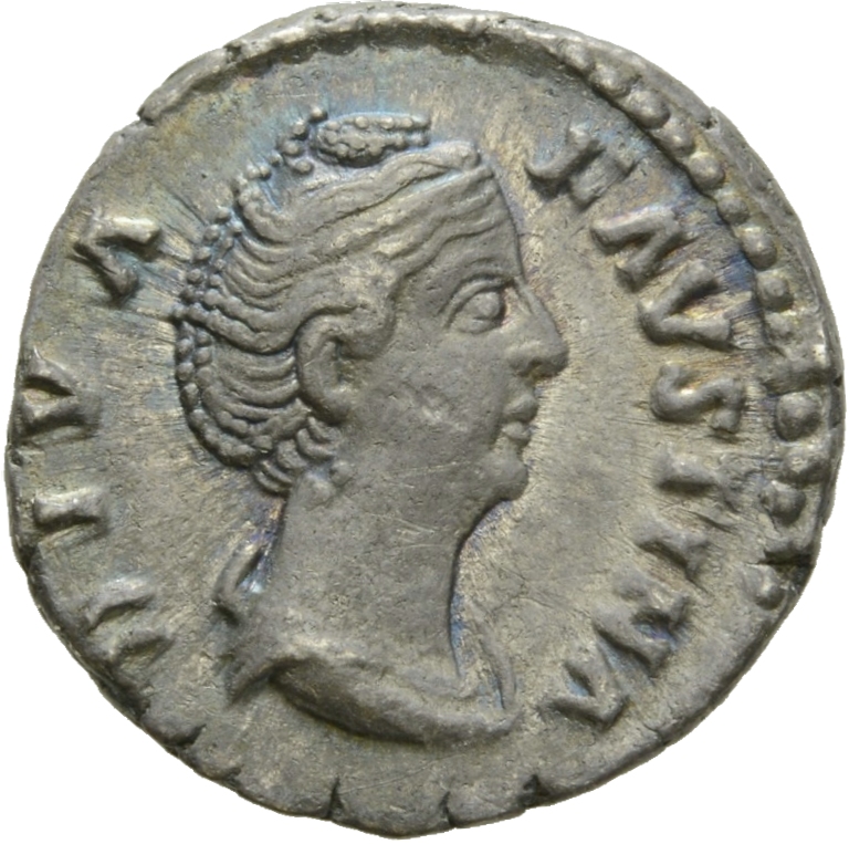 RIC III Antoninus Pius 400 Antoninus Pius obverse, Bust of Faustina the Elder, draped, right, hair elaborately waved in se...