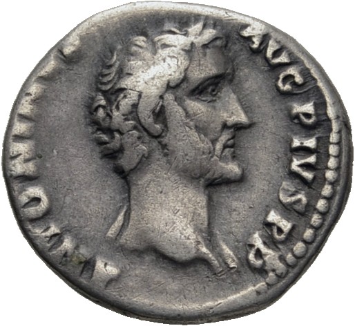 RIC III Antoninus Pius 411B Antoninus Pius obverse, Head of Antoninus Pius, bare, right