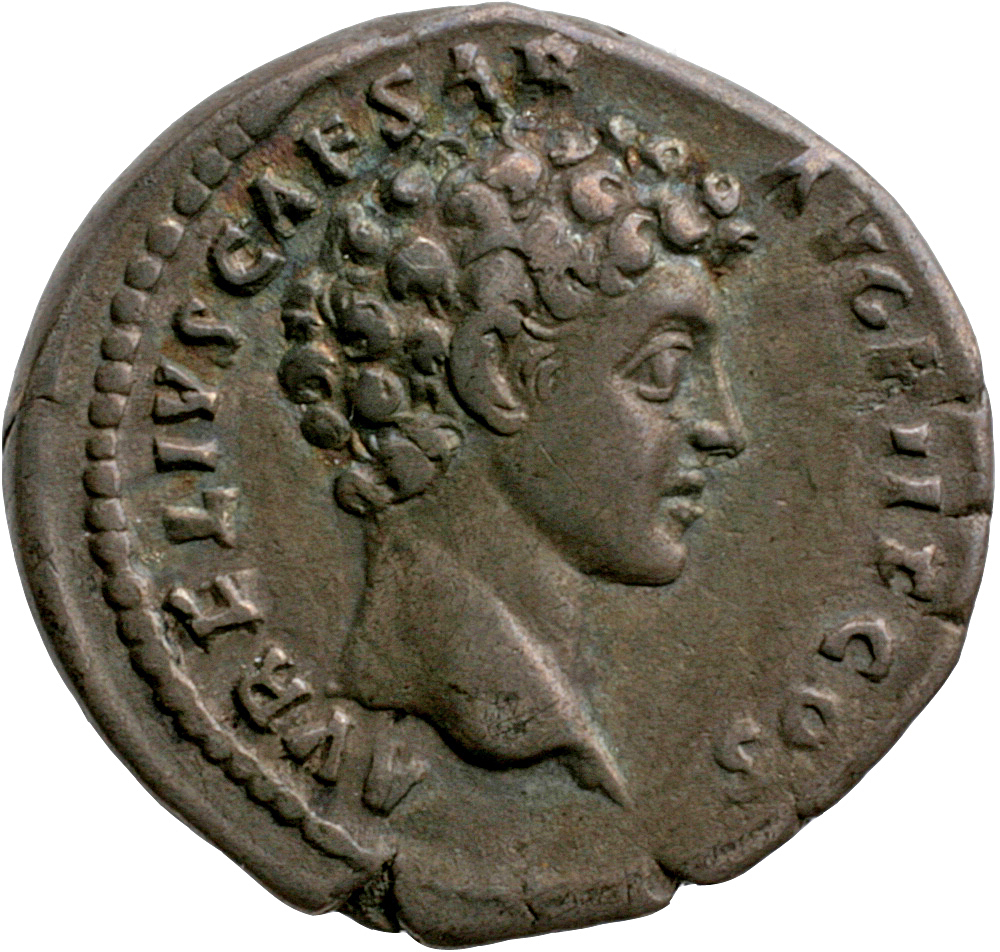 Antoninus Pius reverse — Head of Marcus Aurelius, bare, right