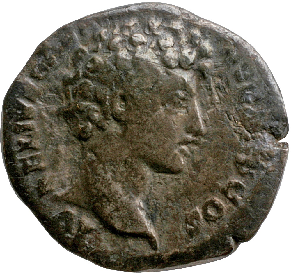 RIC III Antoninus Pius 417A Antoninus Pius reverse, Head of Marcus Aurelius, bare, right