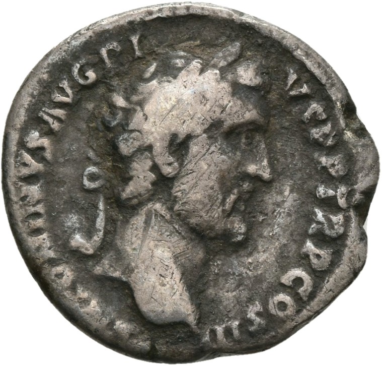RIC III Antoninus Pius 417B Antoninus Pius obverse, Head of Antoninus Pius, laureate, right