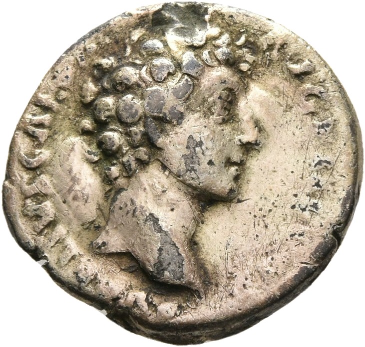 RIC III Antoninus Pius 424A (denarius) Antoninus Pius obverse, Head of Marcus Aurelius, bare, right