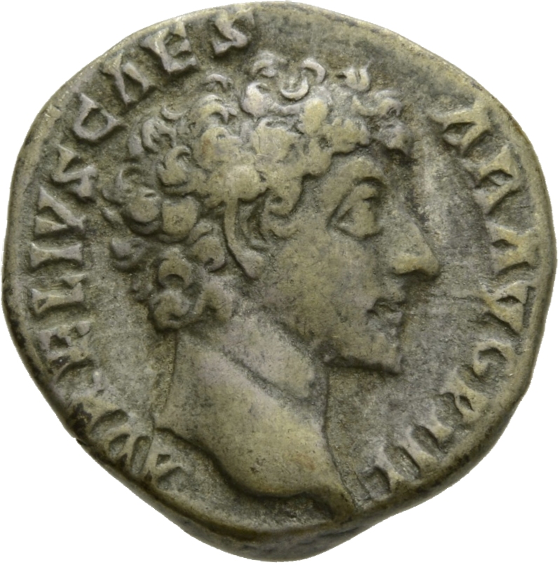 RIC III Antoninus Pius 429A Antoninus Pius obverse, Head of Marcus Aurelius, bare, right