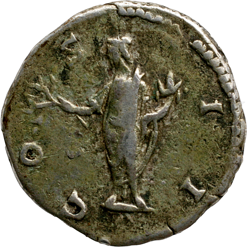 RIC III Antoninus Pius 429A Antoninus Pius reverse, Honos, togate, standing left, holding up branch in right hand and corn...