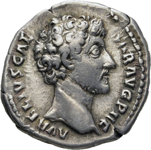 RIC III Antoninus Pius 444 Antoninus Pius obverse, Head of Marcus Aurelius, bare, right