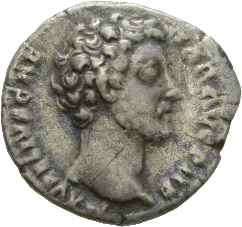 RIC III Antoninus Pius 448D Antoninus Pius obverse, Head of Marcus Aurelius, bare, right
