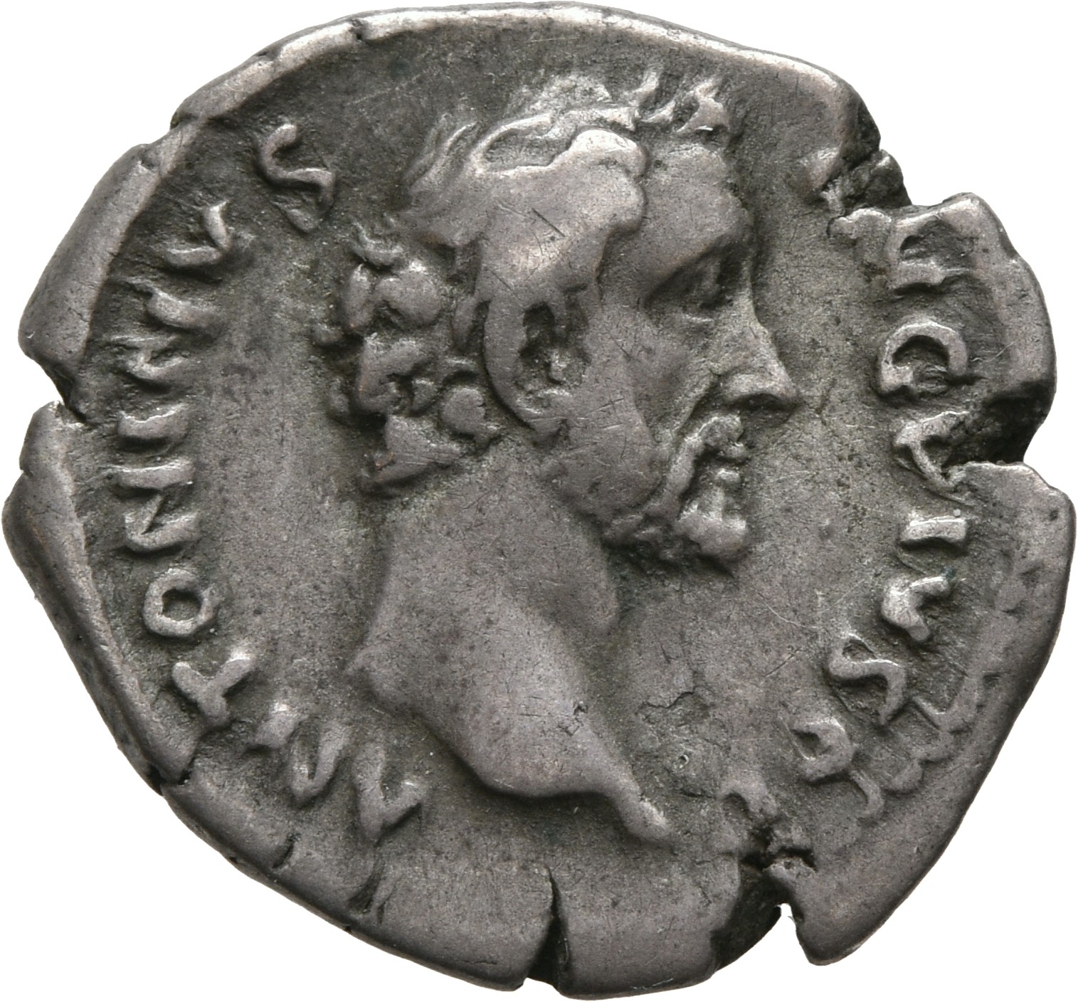 RIC III Antoninus Pius 46 Antoninus Pius obverse, Head of Antoninus Pius, bare, right