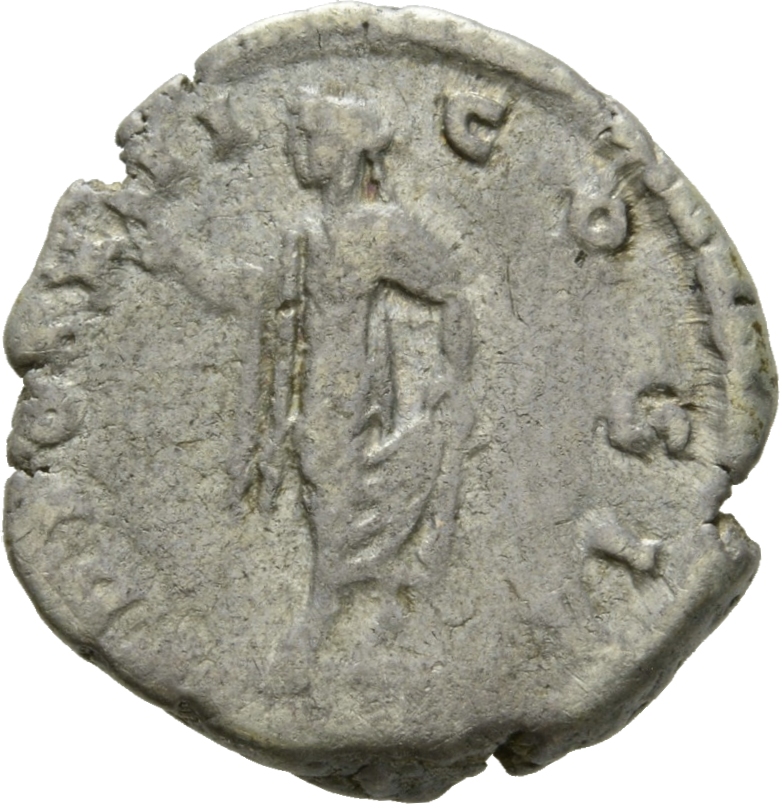 RIC III Antoninus Pius 476 Antoninus Pius reverse, Spes, draped, advancing left, holding up flower-bud in right hand and g...