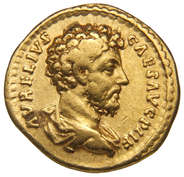 Antoninus Pius obverse — Bust of Marcus Aurelius, bare-headed, draped, right