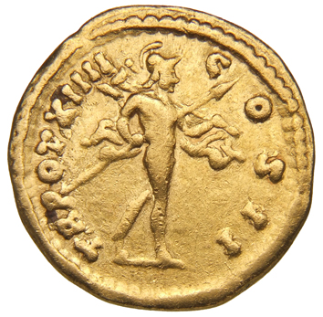 Antoninus Pius reverse — Mars, helmeted, naked but for a cloak at back, advancing right, holding spear in right hand and trophy over left shoulder in left