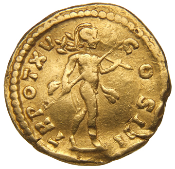 RIC III Antoninus Pius 488 Antoninus Pius reverse, Mars, helmeted, naked but for a cloak at back, advancing right, holding...