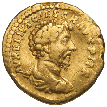 Antoninus Pius obverse — Bust of Marcus Aurelius, bare-headed, draped, right