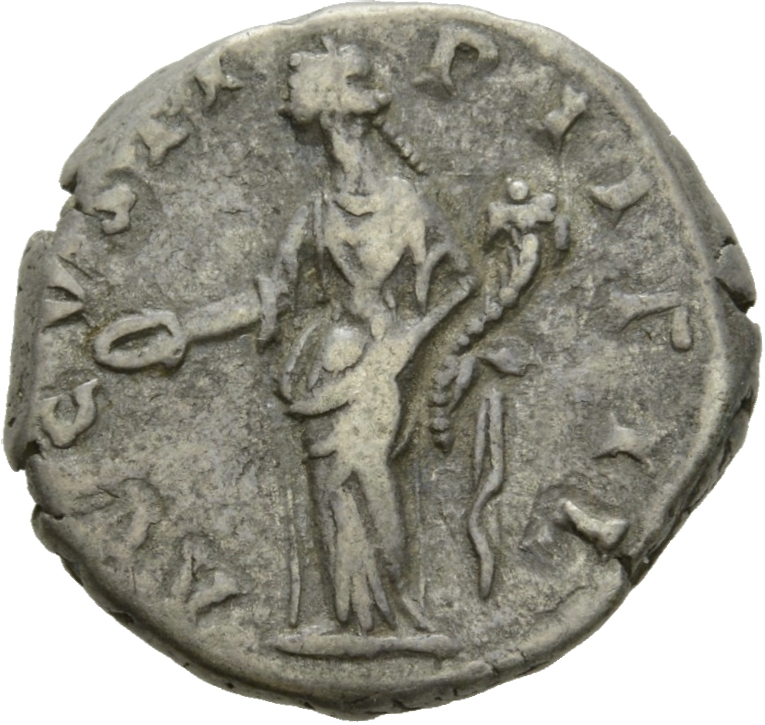 RIC III Antoninus Pius 496 Antoninus Pius reverse, Concordia, draped, standing left, holding patera in extended right hand...