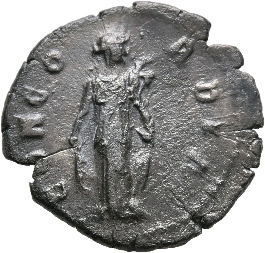 RIC III Antoninus Pius 500Ba Antoninus Pius reverse, Concordia, draped, standing front, head right, with right hand gather...
