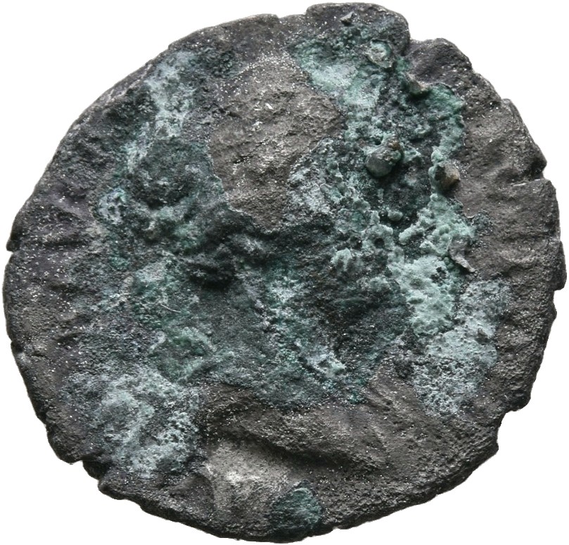 RIC III Antoninus Pius 500Bb Antoninus Pius obverse, Bust of Faustina the Younger, bare-headed, with hair waived and coile...