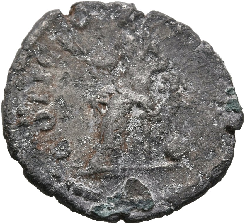 RIC III Antoninus Pius 502Aa Antoninus Pius reverse, Concordia, draped, seated left on low seat, holding flower in right h...