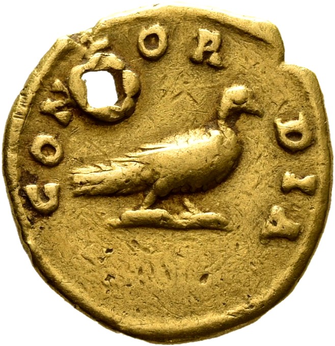 RIC III Antoninus Pius 503b Antoninus Pius reverse, Eine Taube läuft nach r.