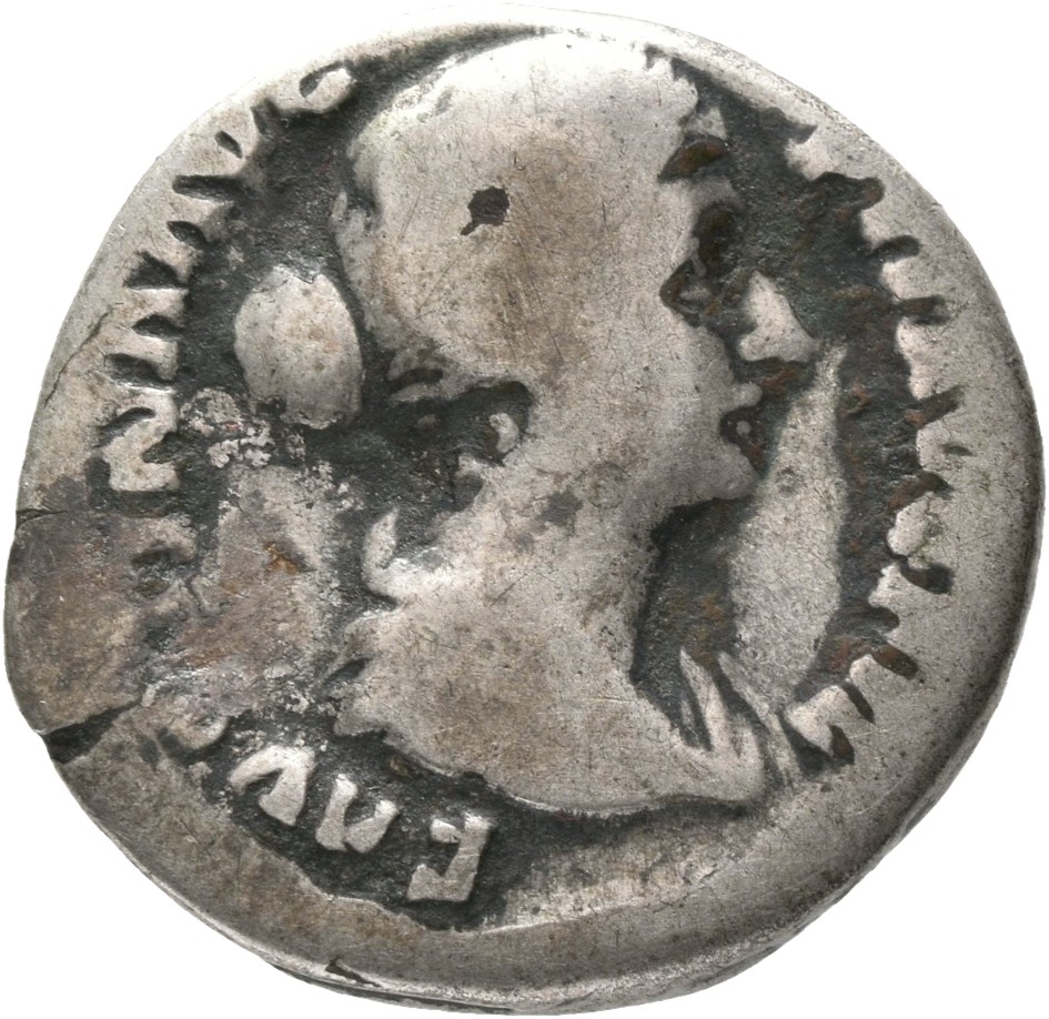 RIC III Antoninus Pius 508A Antoninus Pius obverse, Bust of Faustina the Younger, bare-headed, with hair waived and coiled...