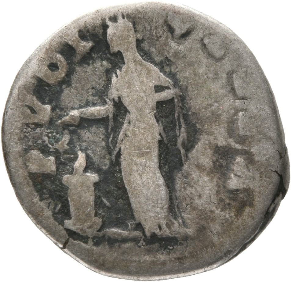 RIC III Antoninus Pius 508A Antoninus Pius reverse, Pudicitia, veiled, draped, standing left, dropping incense with right ...