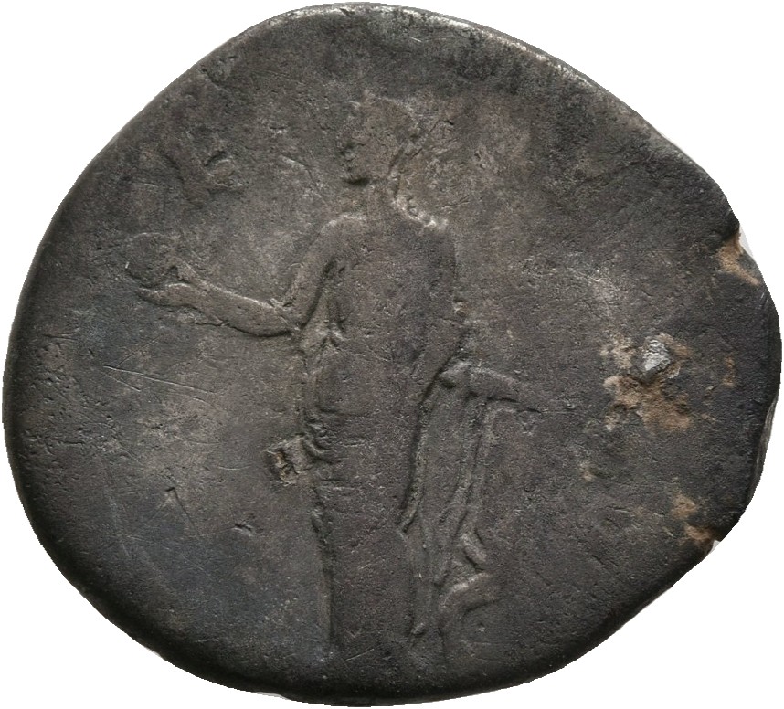 RIC III Antoninus Pius 517B (denarius) Antoninus Pius reverse, Venus, draped, standing left, holding apple in right hand a...