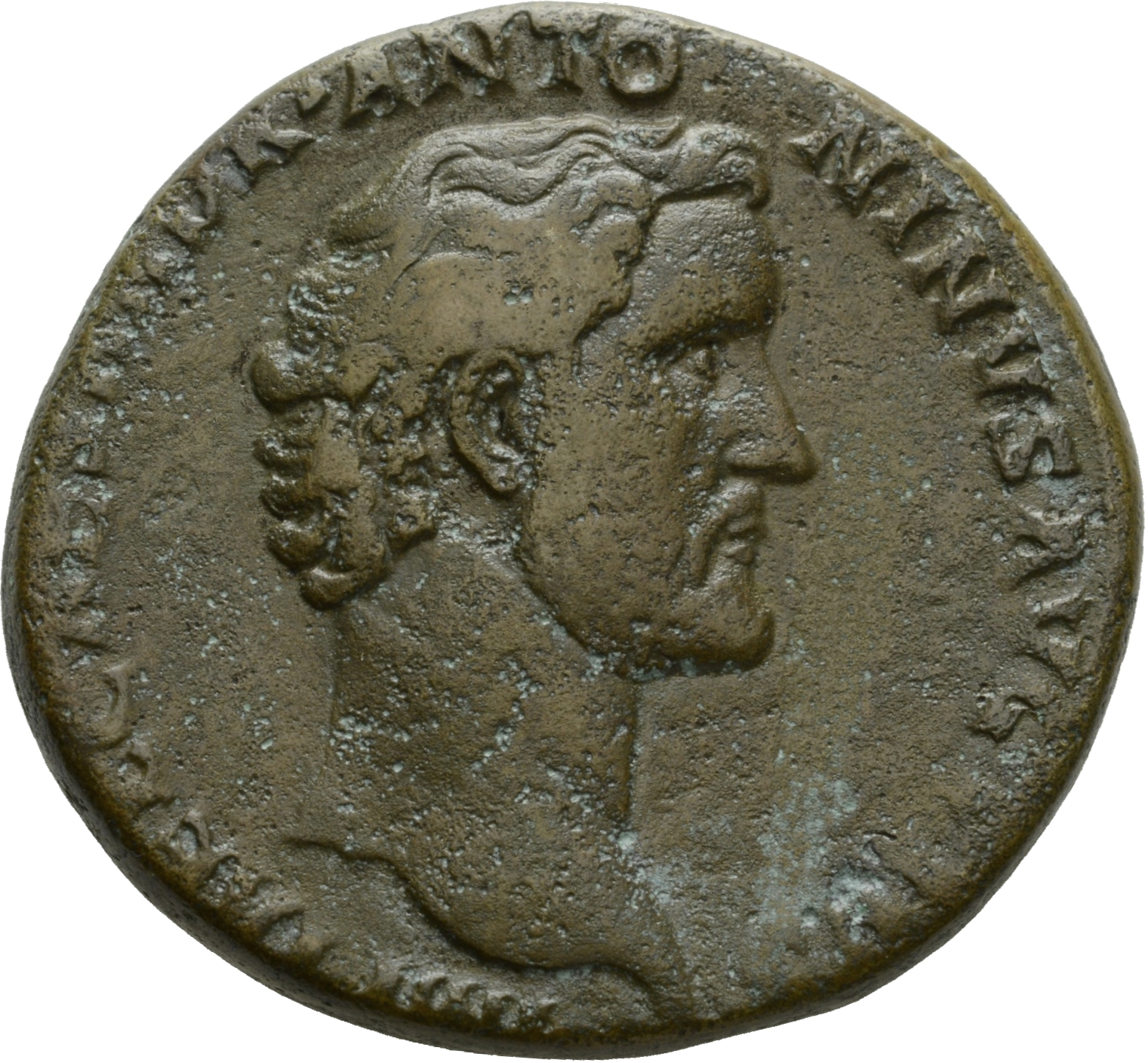RIC III Antoninus Pius 529A Antoninus Pius obverse, Head of Antoninus Pius, bare, right