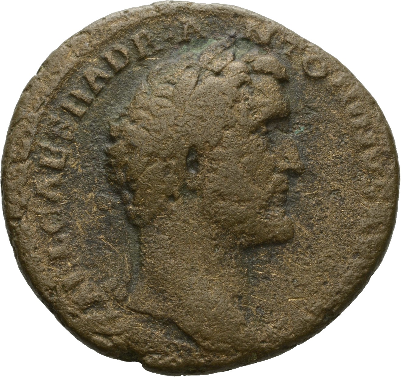 RIC III Antoninus Pius 533B Antoninus Pius obverse, Head of Antoninus Pius, laureate, right