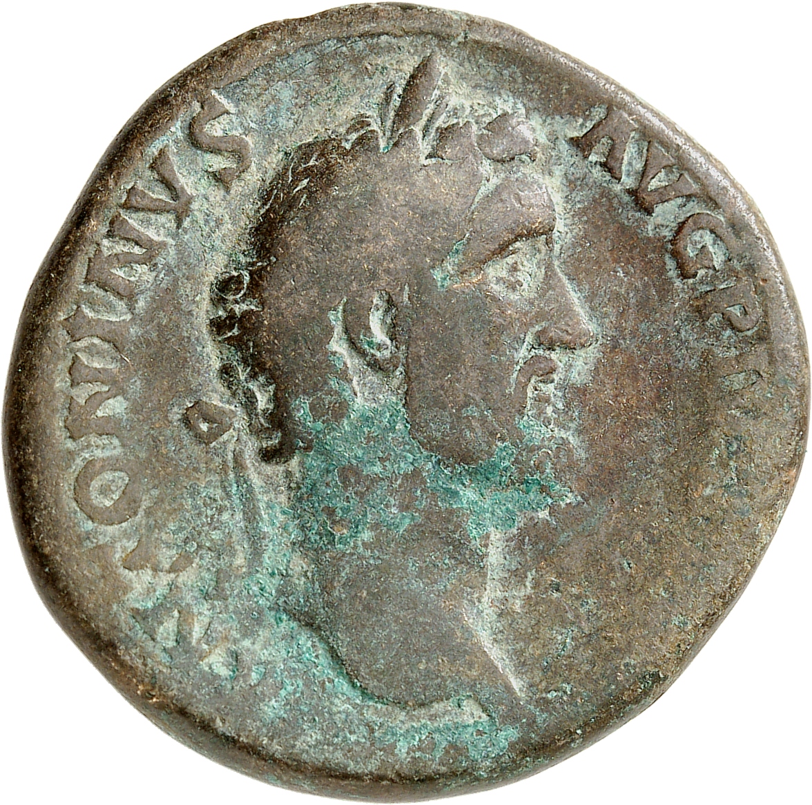 RIC III Antoninus Pius 545A Antoninus Pius obverse, Head of Antoninus Pius, laureate, right