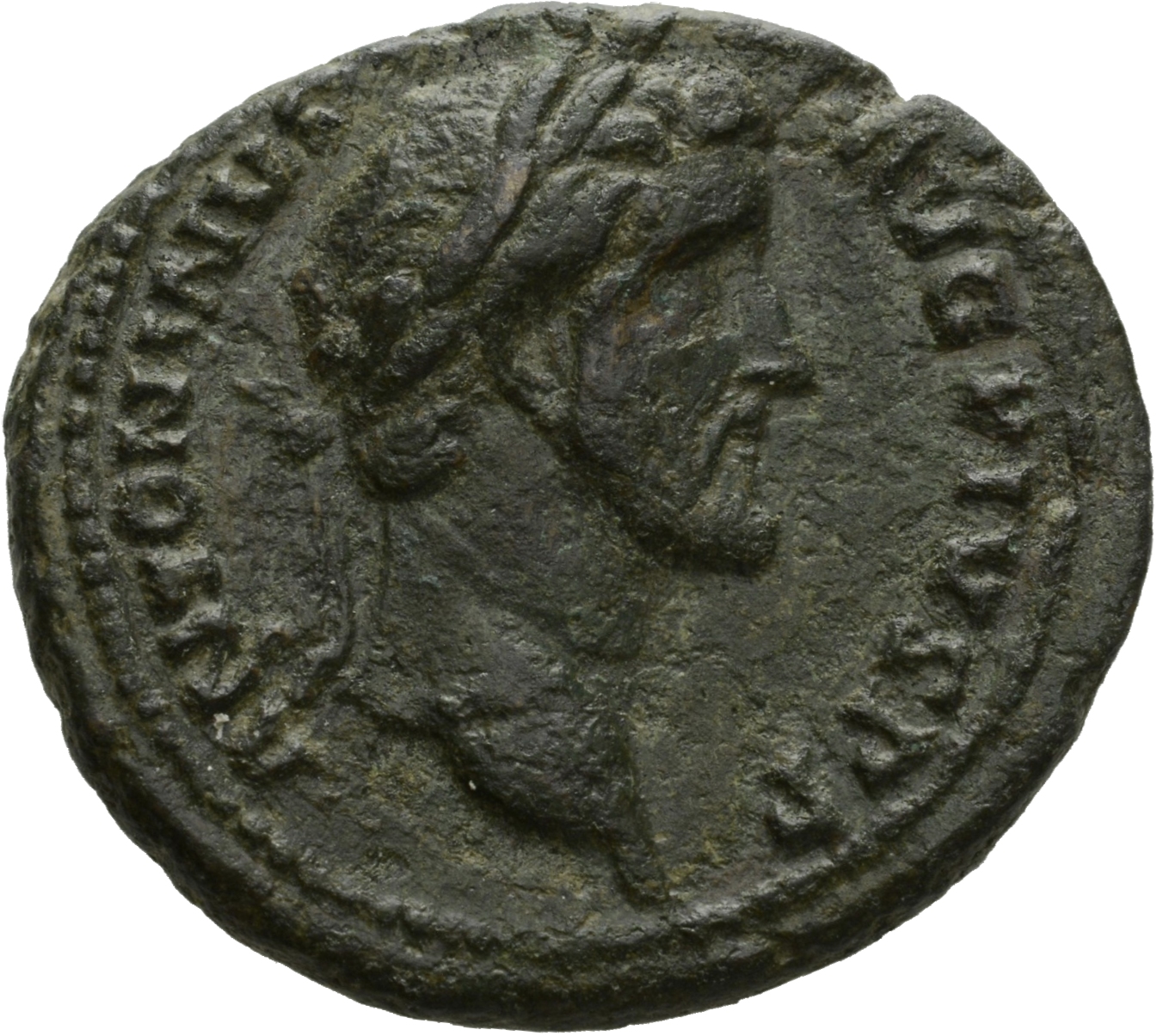 RIC III Antoninus Pius 561 Antoninus Pius obverse, Head of Antoninus Pius, laureate, right