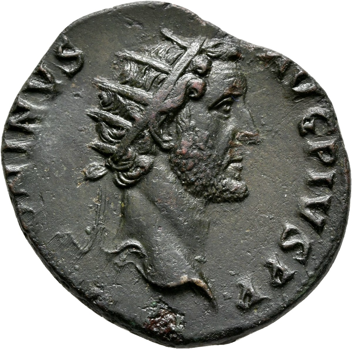 RIC III Antoninus Pius 567 Antoninus Pius obverse, Head of Antoninus Pius, laureate, right
