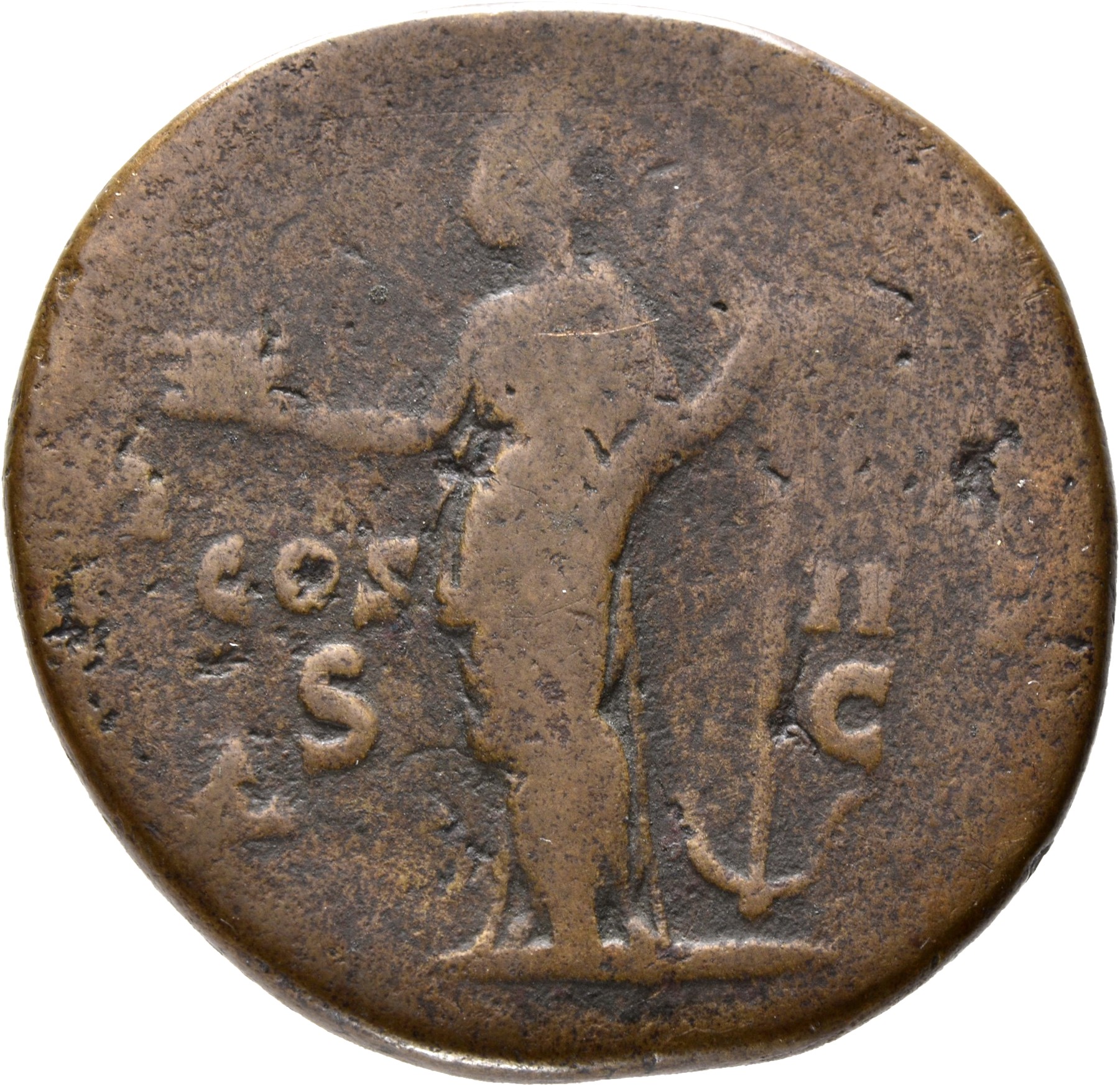 RIC III Antoninus Pius 579 Antoninus Pius reverse, Asia, towered, standing left, holding crown in right hand and anchor in...