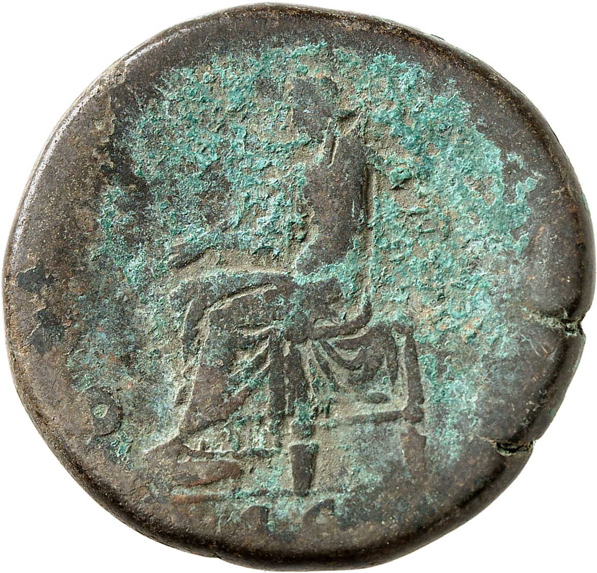 RIC III Antoninus Pius 612a Antoninus Pius reverse, Ops, draped, seated left on throne, holding transverse sceptre in righ...