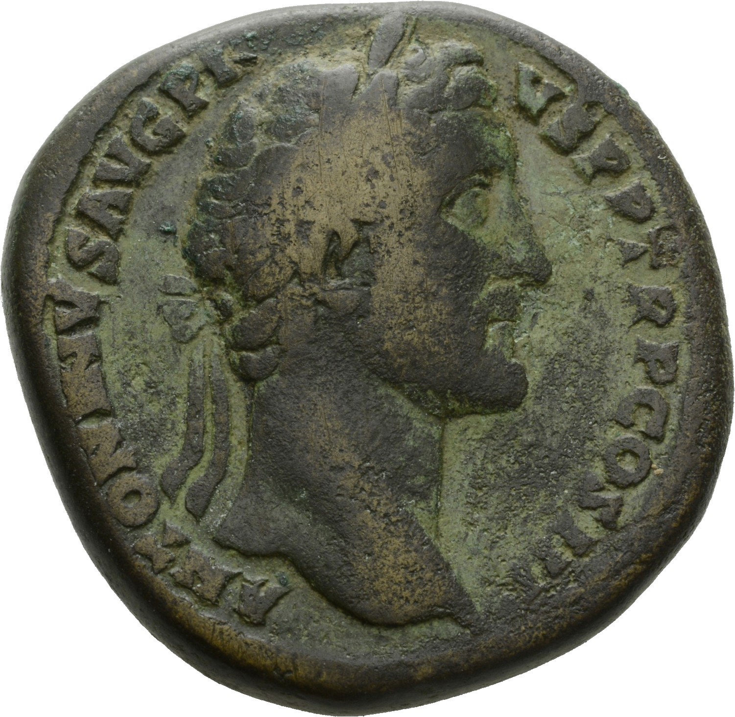RIC III Antoninus Pius 619 Antoninus Pius obverse, Head of Antoninus Pius, laureate, right