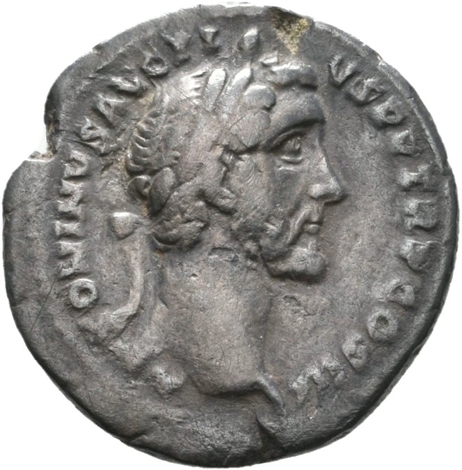 RIC III Antoninus Pius 61a Antoninus Pius obverse, Head of Antoninus Pius, bare, right