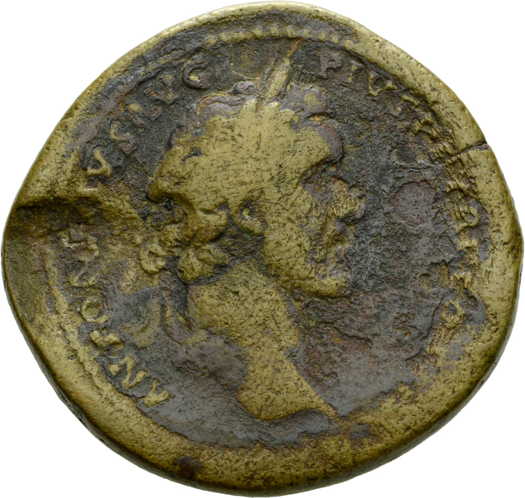 RIC III Antoninus Pius 621 Antoninus Pius obverse, Head of Antoninus Pius, laureate, right