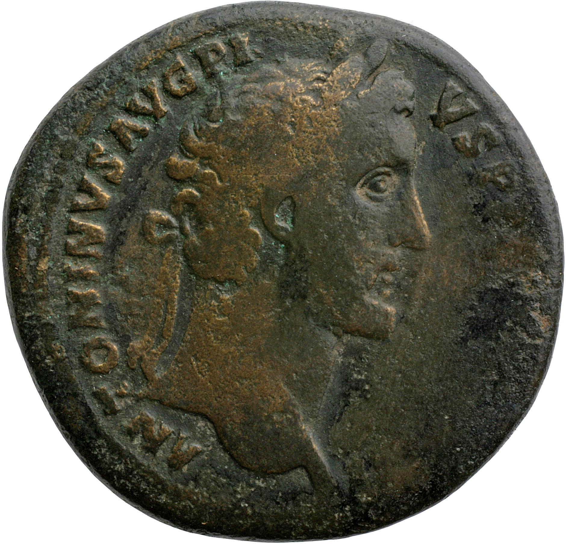 RIC III Antoninus Pius 623 Antoninus Pius obverse, Head of Antoninus Pius, laureate, right