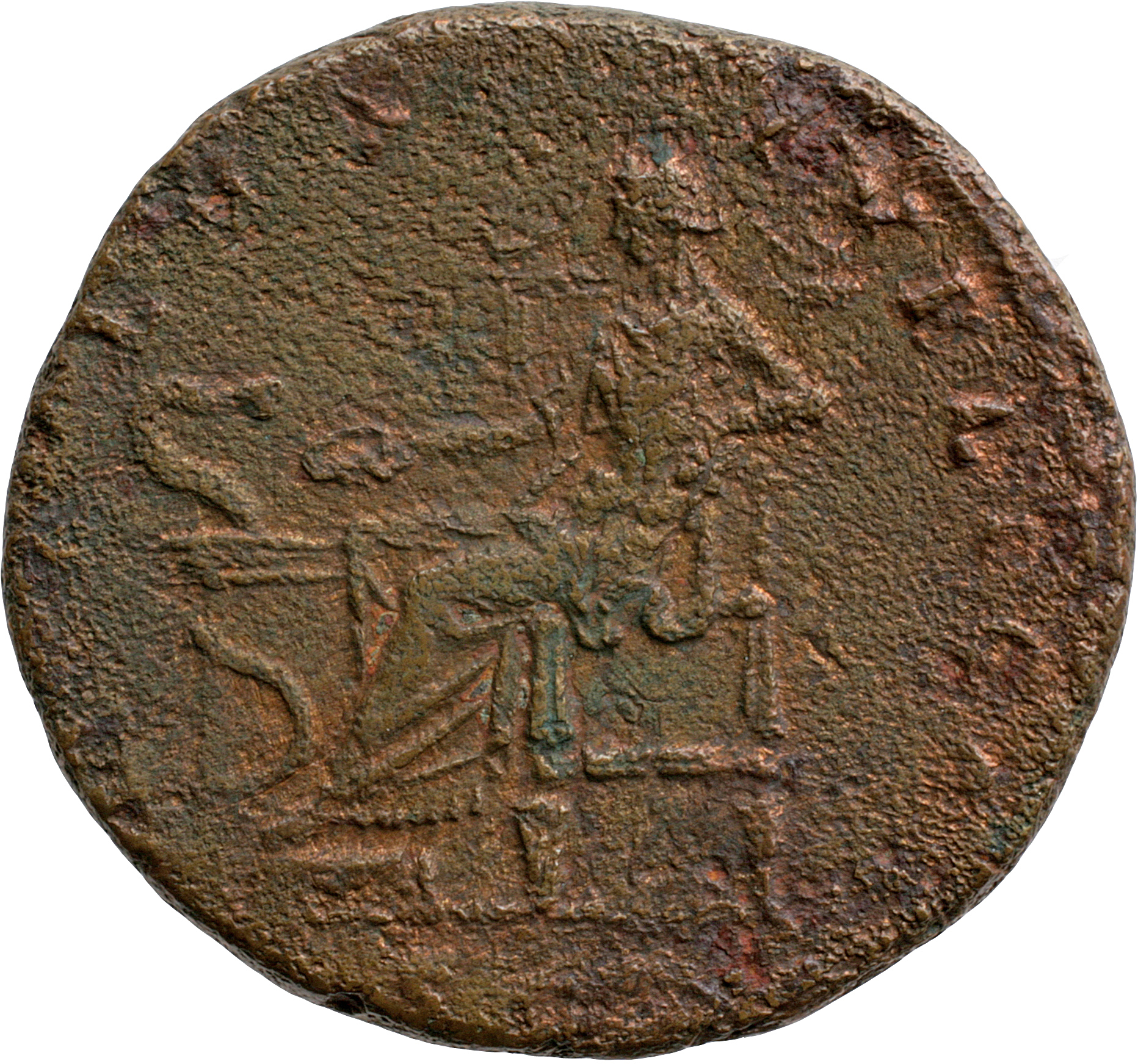 RIC III Antoninus Pius 638 Antoninus Pius reverse, Salus, draped, seated left on throne, feeding out of patera in right ha...