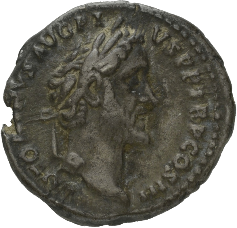 Antoninus Pius obverse — Head of Antoninus Pius, laureate, right