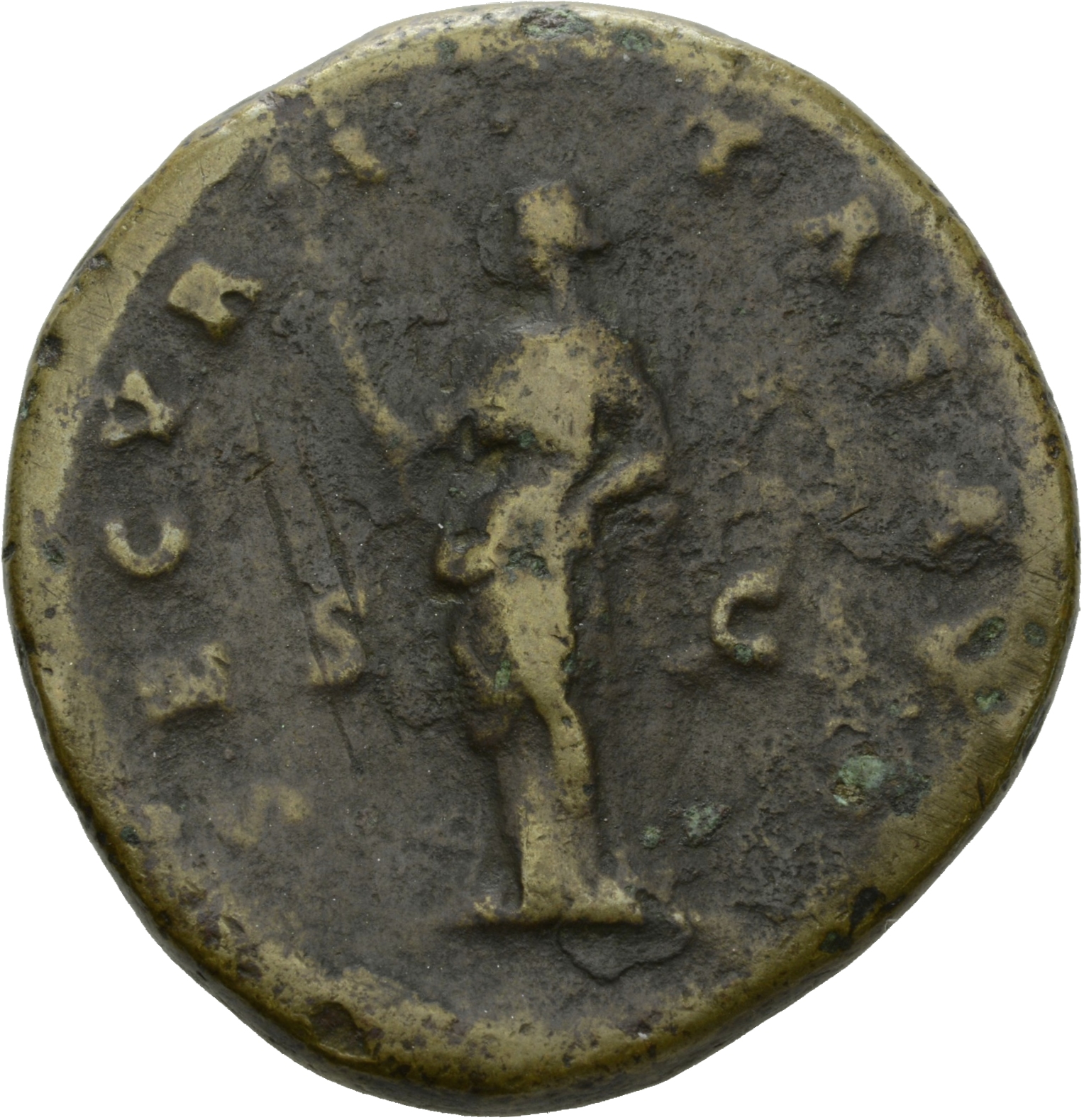 RIC III Antoninus Pius 640a Antoninus Pius reverse, Securitas, draped, standing left, holding vertical sceptre in right ha...