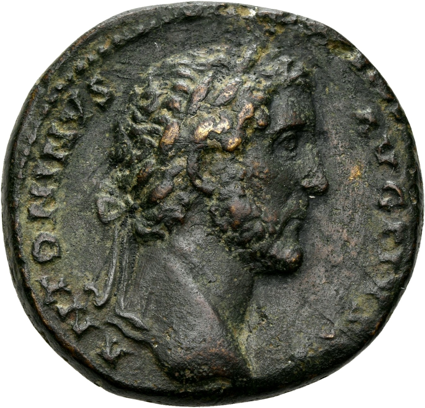 RIC III Antoninus Pius 648 Antoninus Pius obverse, Head of Antoninus Pius, laureate, right